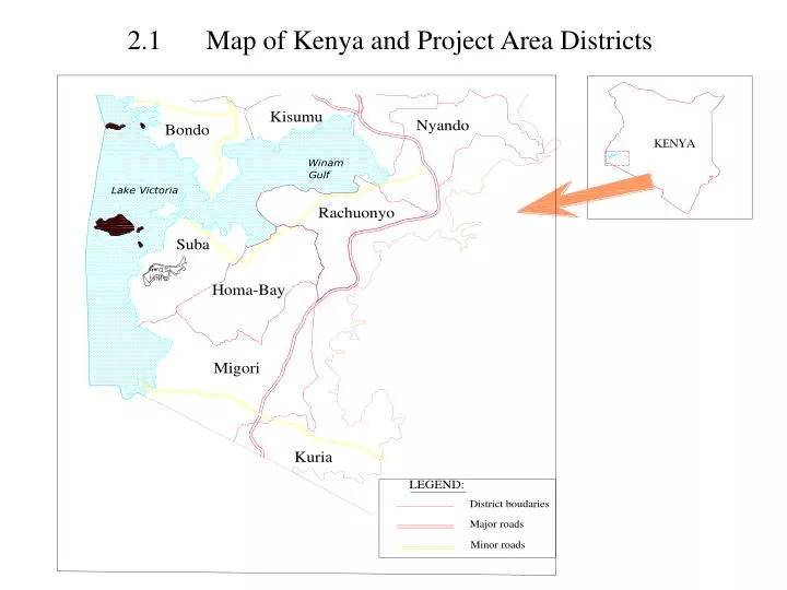 2 1 map of kenya and project area districts