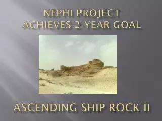 Nephi Project achieves 2-year goal