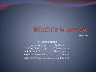 Module 6 Review