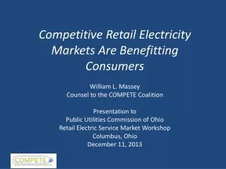 Competitive Retail Electricity Markets Are Benefitting Consumers