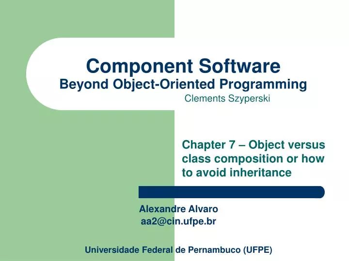 component software beyond object oriented programming