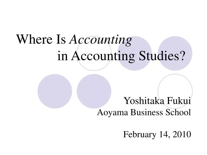 where is accounting in accounting studies