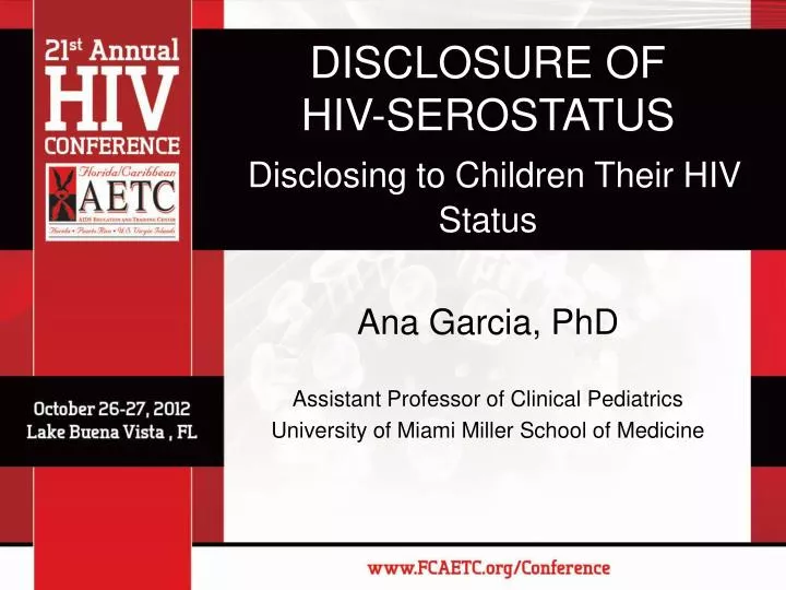 disclosure of hiv serostatus disclosing to children their hiv status