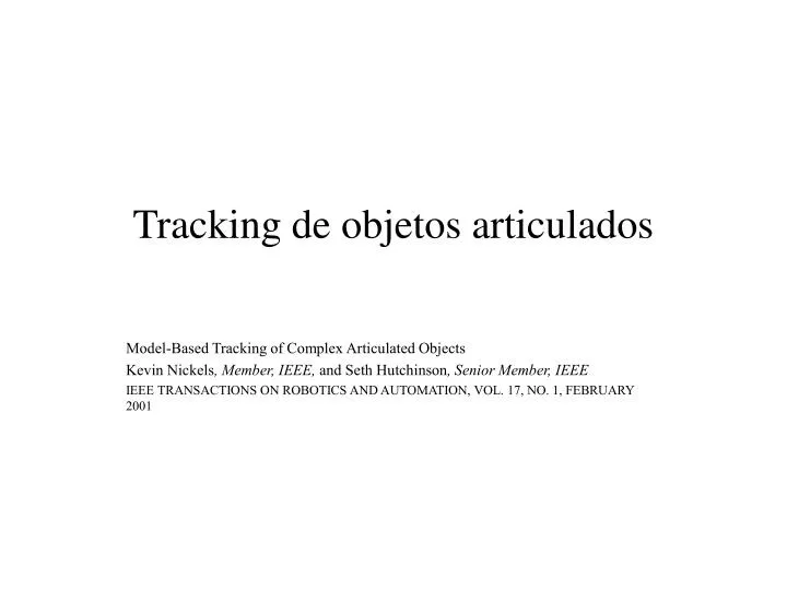 tracking de objetos articulados