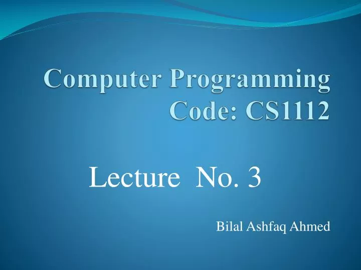 computer programming code cs1112