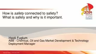 How is safety connected to safety? What is safety and why is it important.