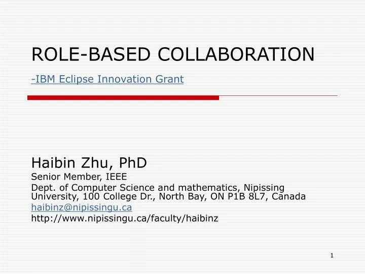 role based collaboration ibm eclipse innovation grant