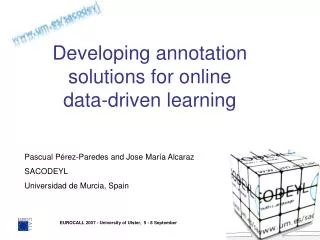 Developing annotation solutions for online data-driven learning