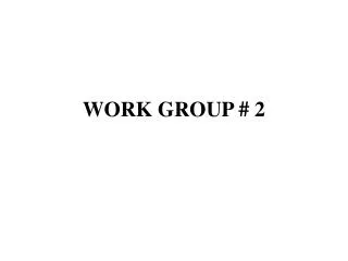WORK GROUP # 2