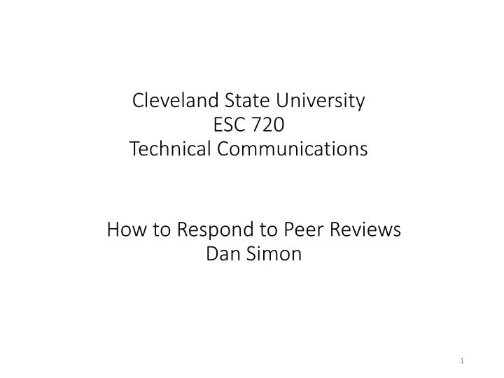 cleveland state university esc 720 technical communications