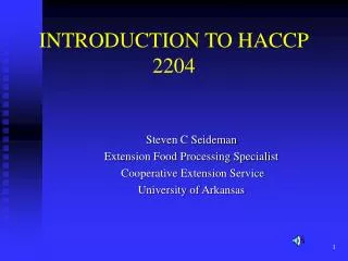 INTRODUCTION TO HACCP 2204