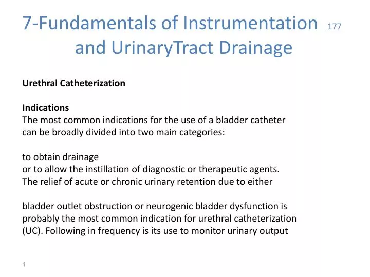 7 fundamentals of instrumentation 177 and urinarytract drainage