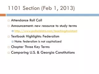 1101 Section (Feb 1, 2013)
