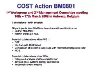 COST Action BM0801