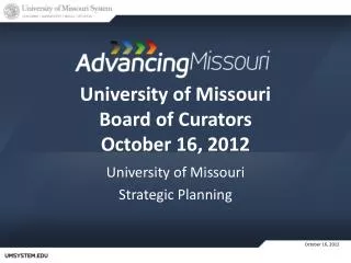 University of Missouri Board of Curators October 16, 2012