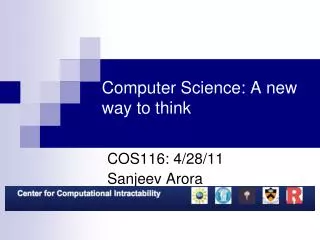 Computer Science: A new way to think