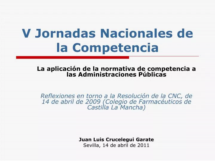 v jornadas nacionales de la competencia