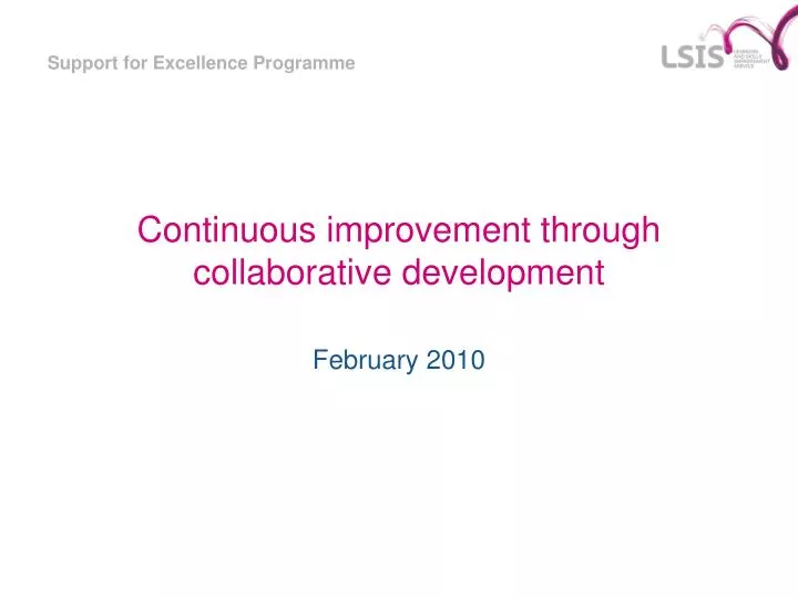 continuous improvement through collaborative development