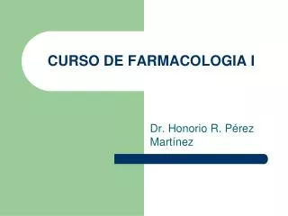 CURSO DE FARMACOLOGIA I