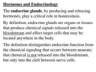 Hormones and Endocrinology
