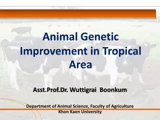 Animal Genetic Improvement in Tropical Area
