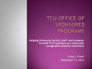 TCU Office of Sponsored Programs
