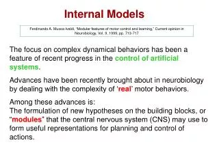 Internal Models