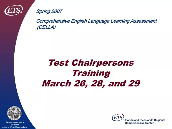 test chairpersons training march 26 28 and 29