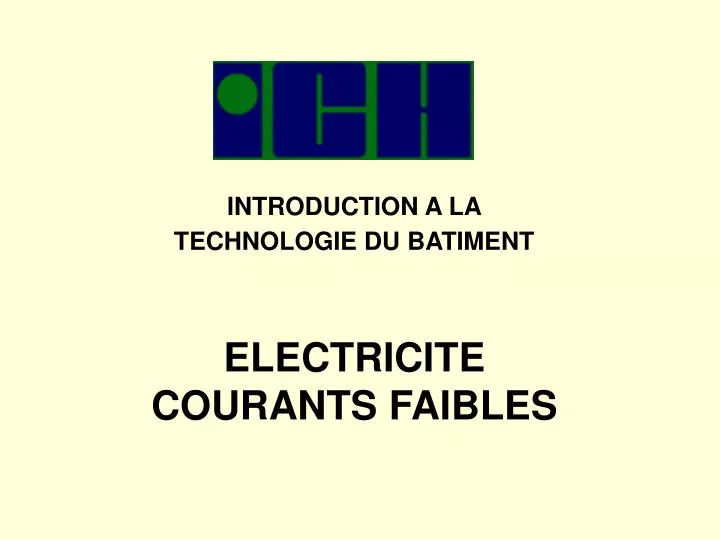 introduction a la technologie du batiment