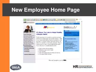 New Employee Home Page