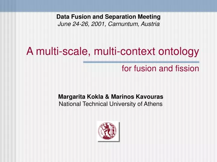 a multi scale multi context ontology for fusion and fission