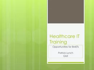 Healthcare IT Training