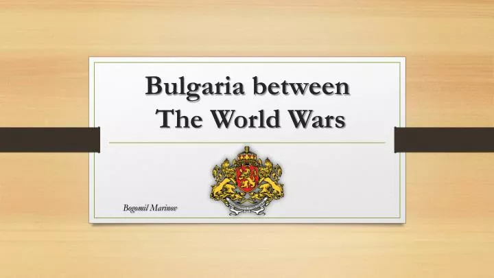 bulgaria between the world wars