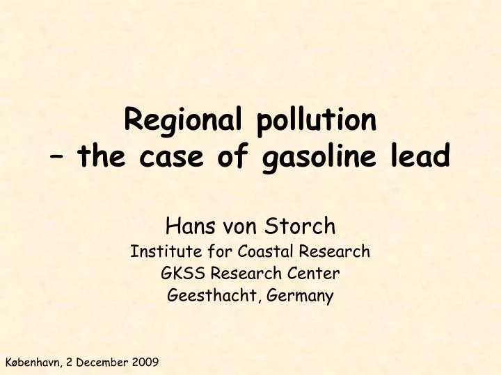 regional pollution the case of gasoline lead