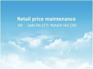 Retail price maintenance