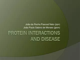 Protein interactions and disease