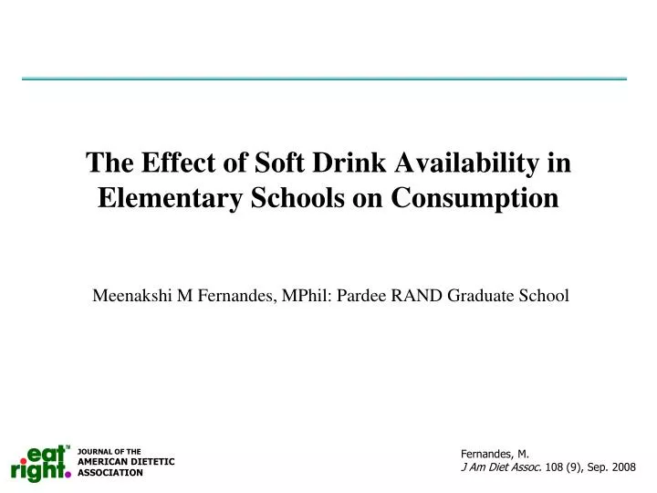 the effect of soft drink availability in elementary schools on consumption
