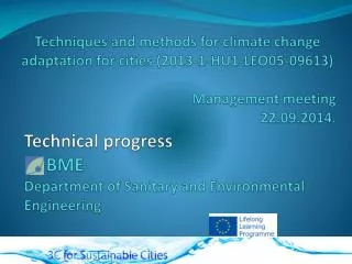 T echnical progress BME Department of Sanitary and Environmental Engineering
