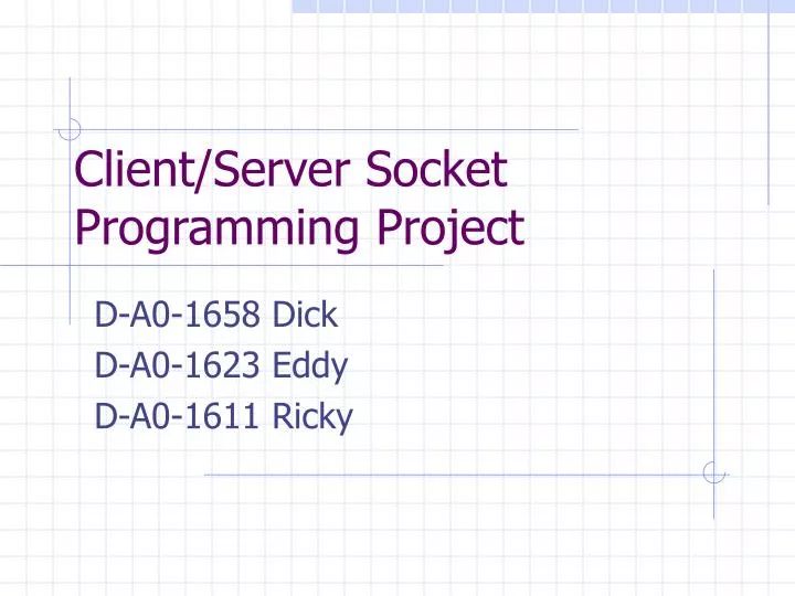 client server socket programming project