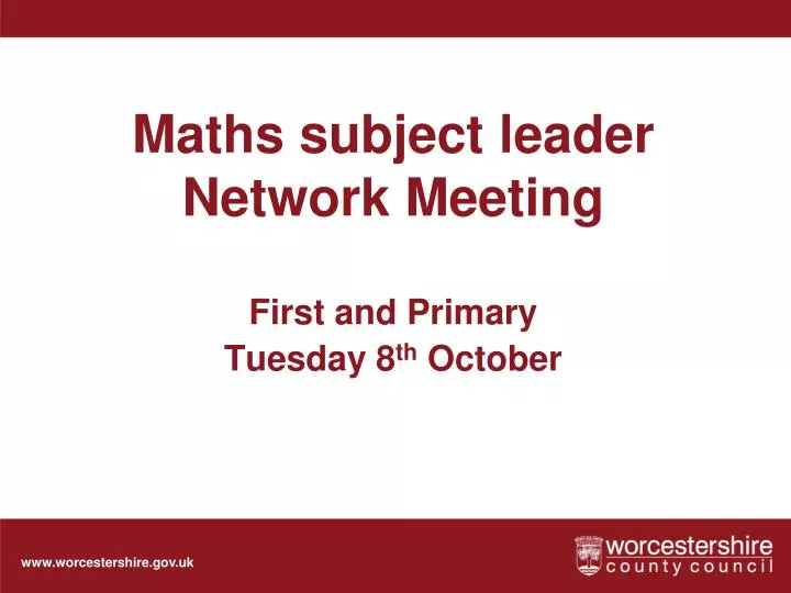 maths subject leader network meeting