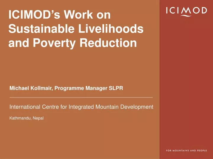 icimod s work on sustainable livelihoods and poverty reduction