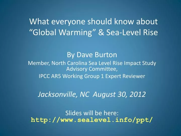 what everyone should know about global warming sea level rise