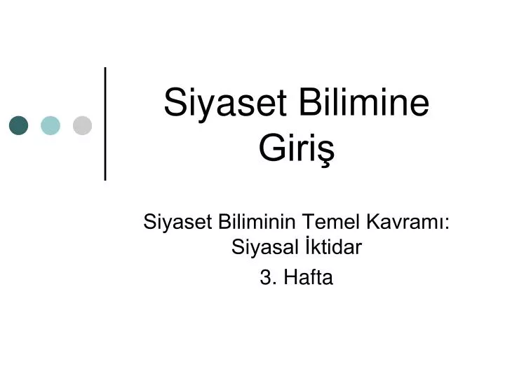 siyaset bilimine giri