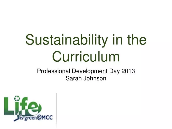 sustainability in the curriculum