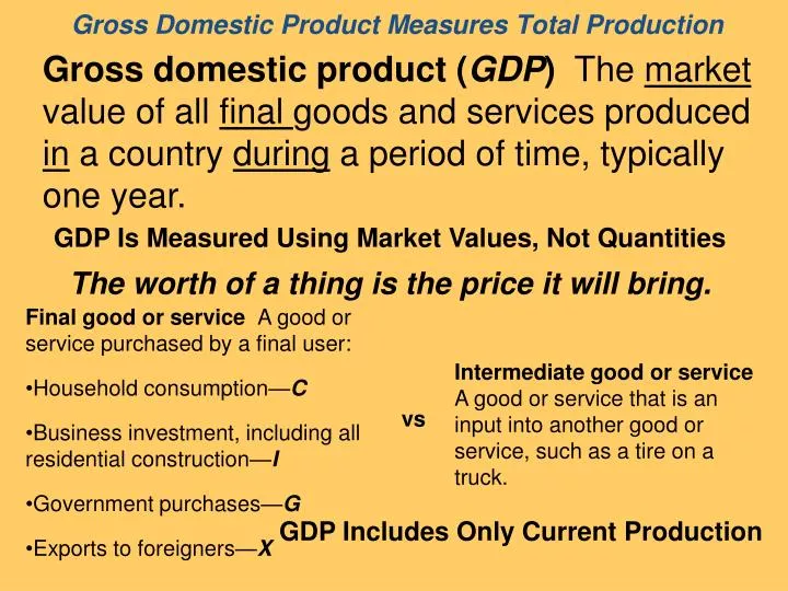 gross domestic product measures total production