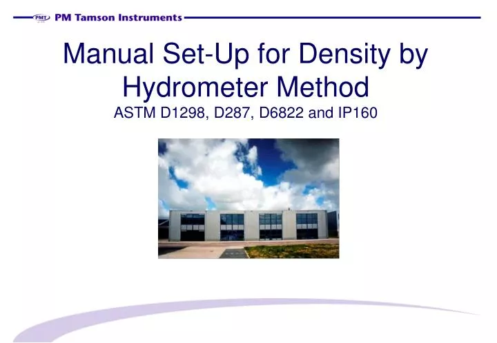 manual set up for density by hydrometer method astm d1298 d287 d6822 and ip160
