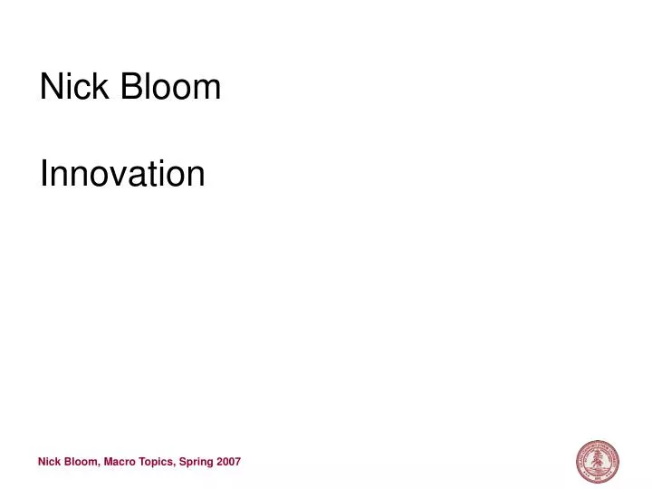 nick bloom innovation