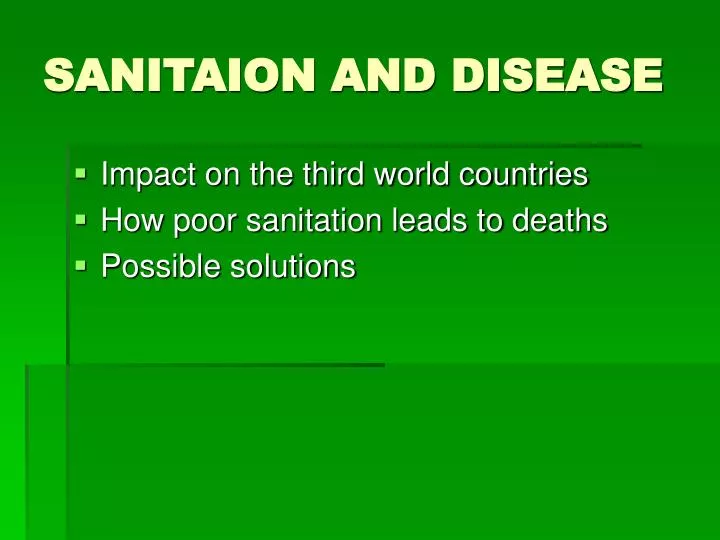 sanitaion and disease