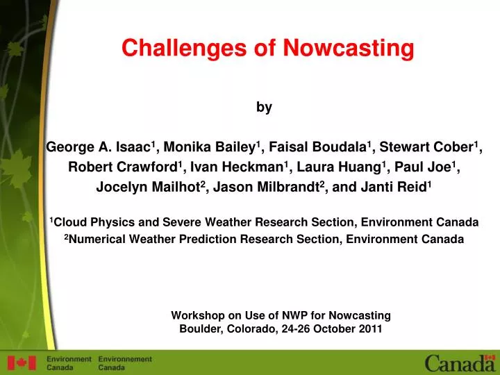 challenges of nowcasting