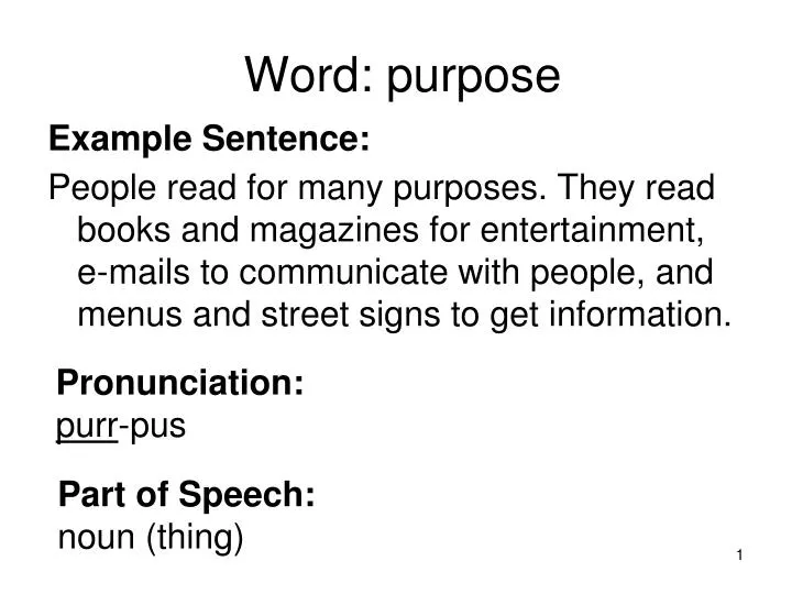 word purpose